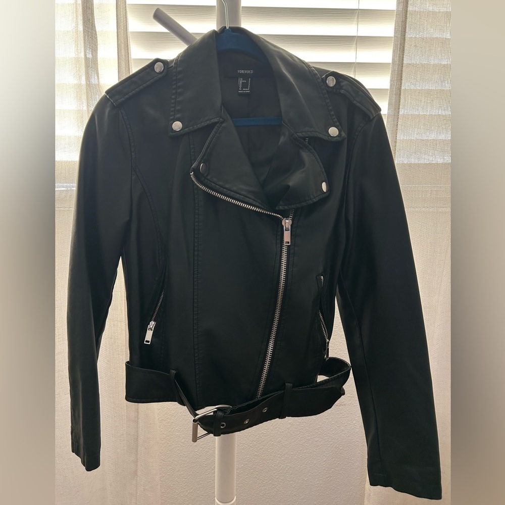 Black leather jacket